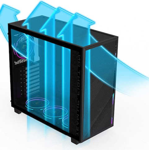 Gigabyte Aorus C400 Glass Midi Tower Κουτί Υπολογιστή με Πλαϊνό Παράθυρο και RGB Φωτισμό Μαύρο