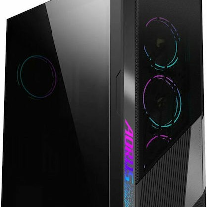 Gigabyte Aorus C500 Gaming Midi Tower Κουτί Υπολογιστή με Πλαϊνό Παράθυρο και RGB Φωτισμό Μαύρο