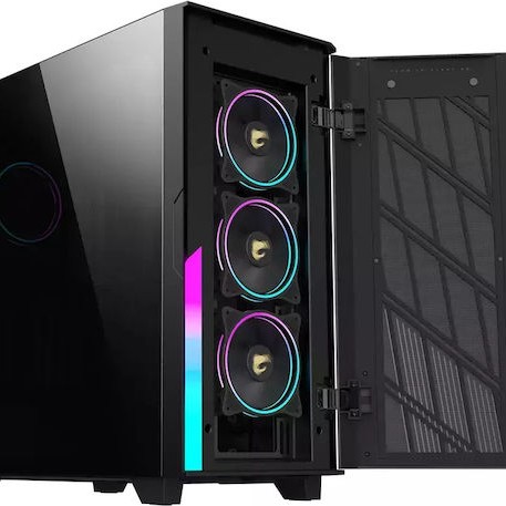 Gigabyte Aorus C500 Gaming Midi Tower Κουτί Υπολογιστή με Πλαϊνό Παράθυρο και RGB Φωτισμό Μαύρο