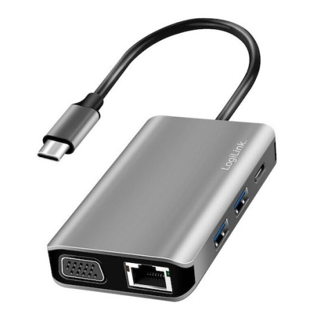 LogiLink USB-C Docking Station με HDMI 4K PD Ethernet Γκρι (UA0410)