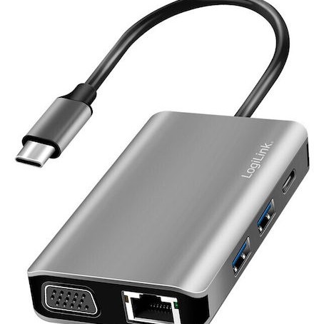 LogiLink USB-C Docking Station με HDMI 4K PD Ethernet Γκρι (UA0410)