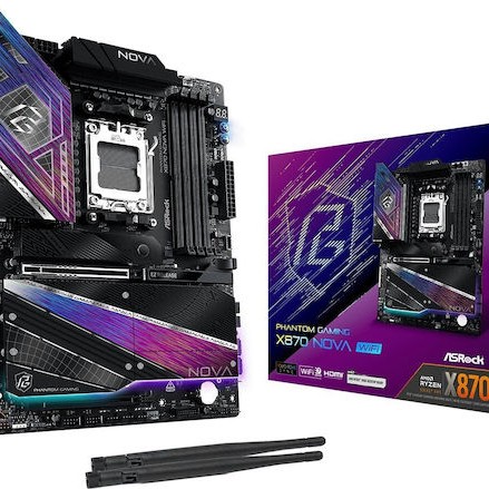 ASRock PG X870 Nova WiFi Motherboard ATX με AMD AM5 Socket 90-MXBT20-A0UAYZ