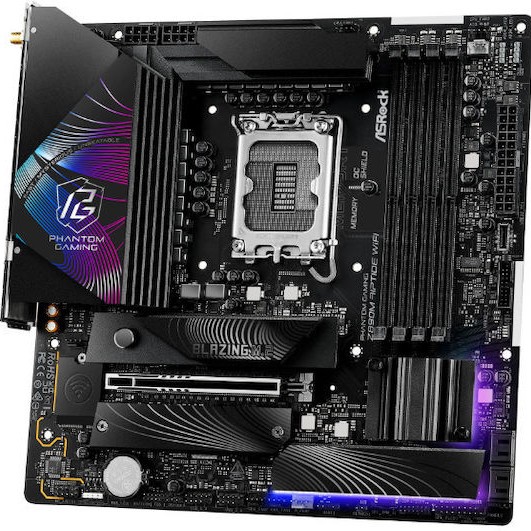 ASRock Phantom Gaming Z890M Riptide WiFi Motherboard Micro ATX με Intel 1851 Socket 90-MXBPK0-A0UAYZ