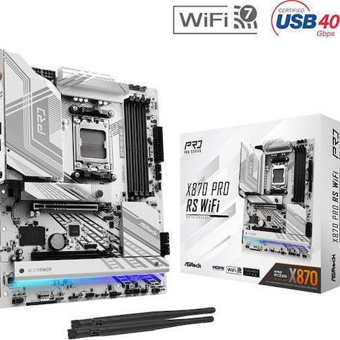 ASRock X870 Pro RS WiFi Motherboard ATX με AMD AM5 Socket 90-MXBQ00-A0UAYZ