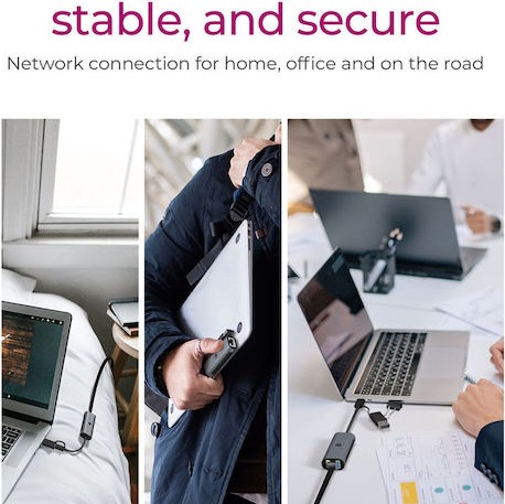 Icy Box IB-LAN301-C3 USB-C Αντάπτορας Δικτύου για Ενσύρματη σύνδεση Ethernet