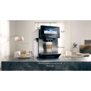 Siemens Eq.900 Αυτόματη Μηχανή Espresso 1500W Πίεσης 19bar για Cappuccino με Μύλο Άλεσης Ασημί