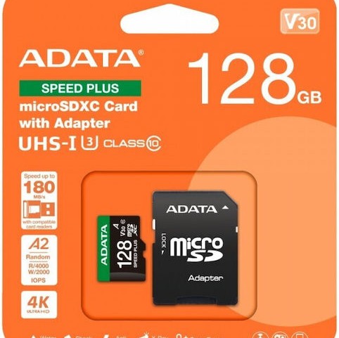 Adata microSDXC 128GB Class 10 U3 V30 A2 UHS-I