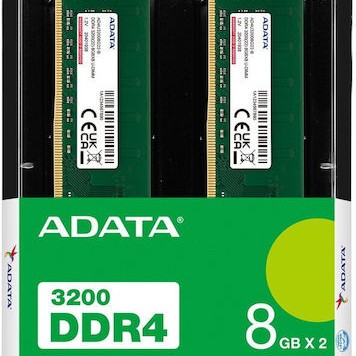 Adata Premier DDR4 16GB RAM με 2x8GB Modules και Ταχύτητα 3200 για Desktop