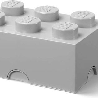 Lego Πλαστικό Παιδικό Δοχείο Φαγητού Γκρι