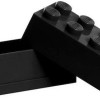 Lego Mini Πλαστικό Παιδικό Δοχείο Φαγητού Μαύρο