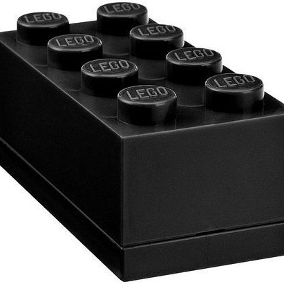 Lego Mini Πλαστικό Παιδικό Δοχείο Φαγητού Μαύρο