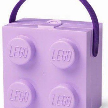 Lego Box Πλαστικό Παιδικό Δοχείο Φαγητού Μωβ 16.56 x 16.5 x 11.7εκ.