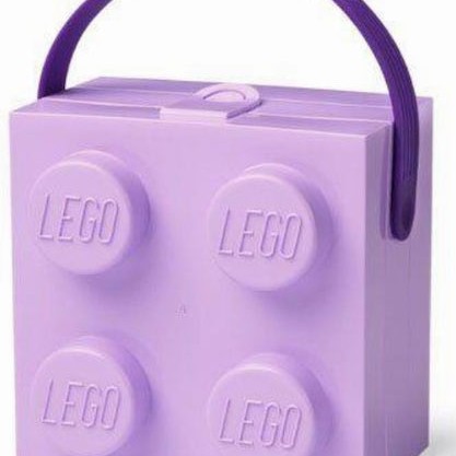 Lego Box Πλαστικό Παιδικό Δοχείο Φαγητού Μωβ 16.56 x 16.5 x 11.7εκ.