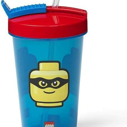Lego Iconic Classic Παιδικό Παγούρι Θερμός Πλαστικό με Καλαμάκι Διάφανο 500ml