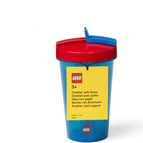 Lego Iconic Classic Παιδικό Παγούρι Θερμός Πλαστικό με Καλαμάκι Διάφανο 500ml