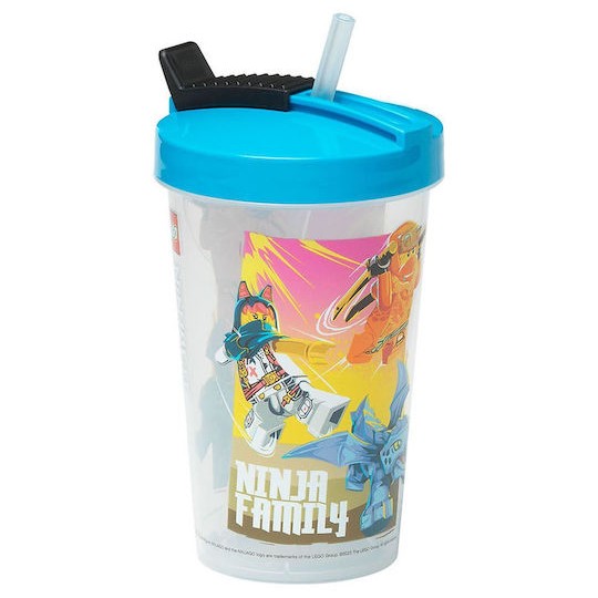 Lego Ninjago Ποτήρι από Πλαστικό με Καλαμάκι 500ml