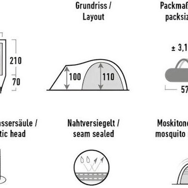 High Peak Dome Σκηνή Camping Igloo Μπλε