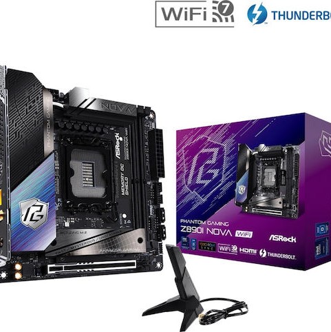 ASRock Phantom Gaming Z890I Nova WiFi Motherboard Mini ITX με Intel 1851 Socket 90-MXBPN0-A0UAYZ