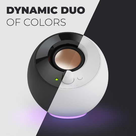 Creative Pebble SE USB-C Ηχεία Υπολογιστή 2.0 με RGB Φωτισμό και Ισχύ 4.4W σε Μαύρο Χρώμα