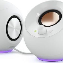 Creative Pebble SE USB-C Ηχεία Υπολογιστή 2.0 με RGB Φωτισμό και Ισχύ 4.4W σε Λευκό Χρώμα