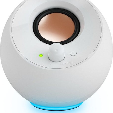 Creative Pebble SE USB-C Ηχεία Υπολογιστή 2.0 με RGB Φωτισμό και Ισχύ 4.4W σε Λευκό Χρώμα