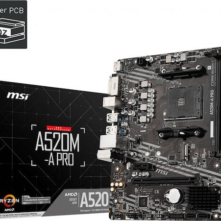 MSI A520M-A PRO Motherboard Micro ATX με AMD AM4 Socket 7C96-001R