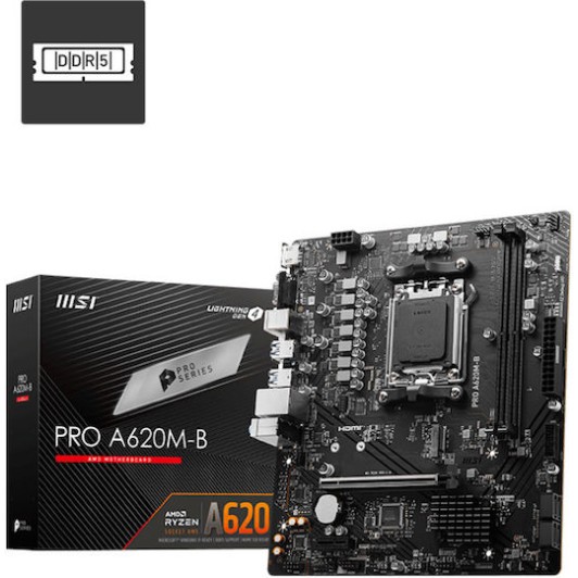 MSI PRO A620M-B Motherboard Micro ATX με AMD AM5 Socket 7E28-017R