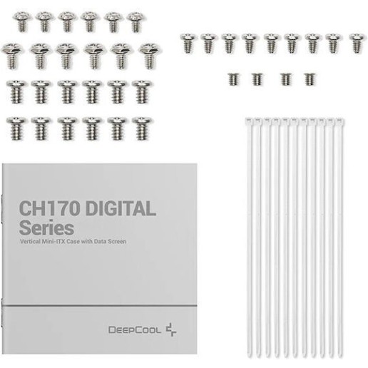 Deepcool CH170 Digital Mini Tower Κουτί Υπολογιστή με Πλαϊνό Παράθυρο Λευκό