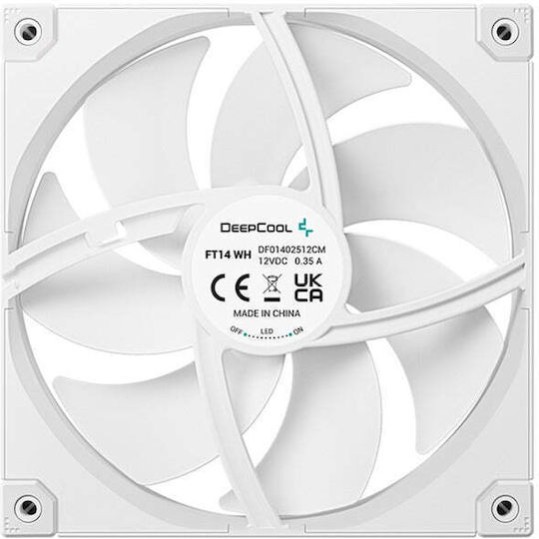 Deepcool FT14 Case Fan 140mm με Λευκό Φωτισμό και Σύνδεση 4-Pin PWM Λευκό