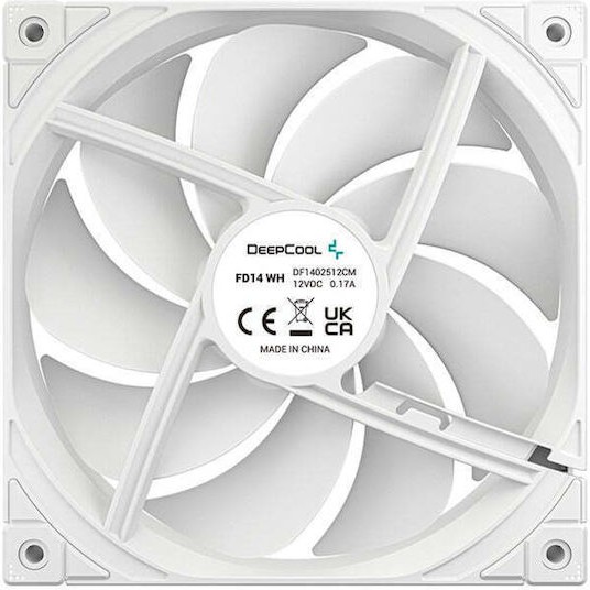 Deepcool FD14 Case Fan 140mm με Σύνδεση 4-Pin PWM 3τμχ Λευκό
