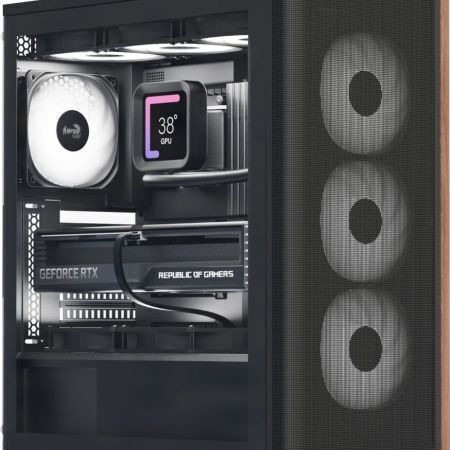 Aerocool D501A V2 Gaming Midi Tower Κουτί Υπολογιστή με Πλαϊνό Παράθυρο και RGB Φωτισμό Μαύρο