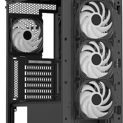 Aerocool D501A V2 Gaming Midi Tower Κουτί Υπολογιστή με Πλαϊνό Παράθυρο και RGB Φωτισμό Μαύρο