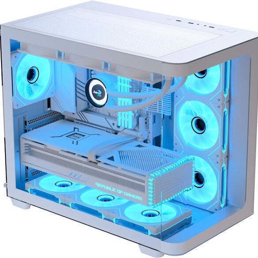 Aerocool P500C Gaming Midi Tower Κουτί Υπολογιστή με Πλαϊνό Παράθυρο Λευκό