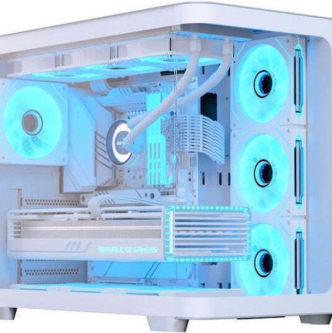 Aerocool P500C Gaming Midi Tower Κουτί Υπολογιστή με Πλαϊνό Παράθυρο Λευκό