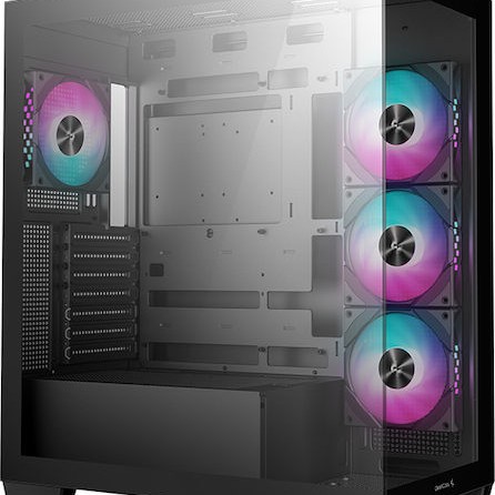 Deepcool CG580 4F Gaming Midi Tower Κουτί Υπολογιστή με Πλαϊνό Παράθυρο και ARGB Φωτισμό Μαύρο