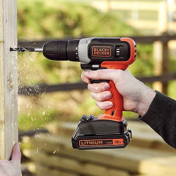 Black & Decker Δραπανοκατσάβιδο Μπαταρίας 18V 1x1.5Ah