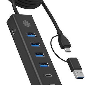 Icy Box USB 3.2 Hub 7 Θυρών με σύνδεση USB-A / USB-C