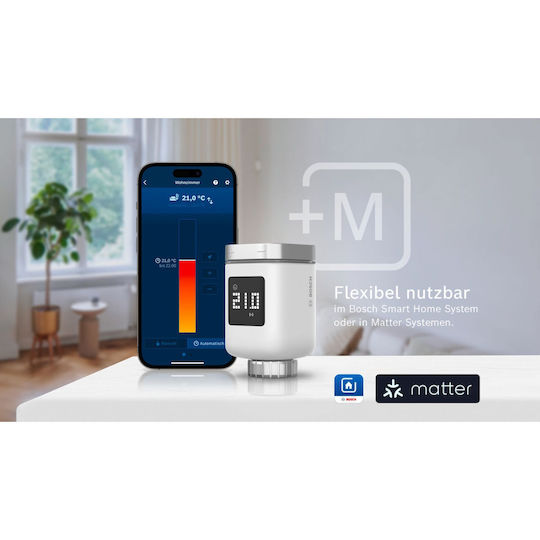 Bosch Ηλεκτρονική Θερμοστατική Κεφαλή με Wi-Fi για Σώμα Καλοριφέρ 1τμχ