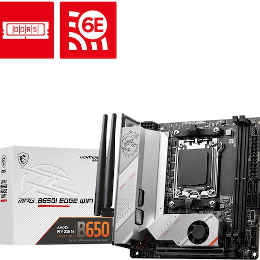 MSI MPG B650I EDGE WIFI Motherboard Mini ITX με AMD AM5 Socket 7D73-001R
