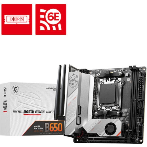 MSI MPG B650I EDGE WIFI Motherboard Mini ITX με AMD AM5 Socket 7D73-001R