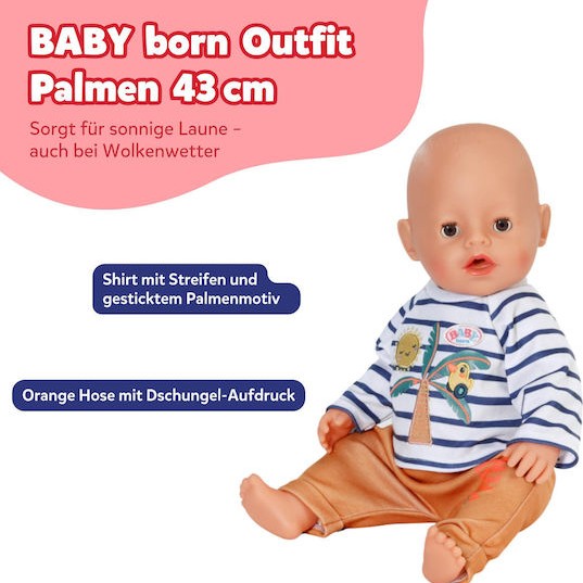ZAPF Creation Baby Born Ρουχαλάκια Outfit Palmtree 43 εκ.