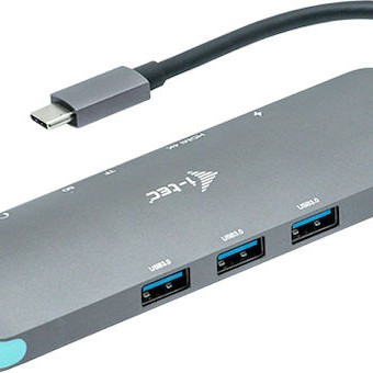 i-tec USB-C Docking Station με HDMI 4K PD Ethernet Γκρι (C31NANODOCKLANPD)