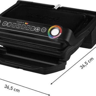 Tefal Optigrill Επιτραπέζια Ηλεκτρική Ψησταριά Σχάρας 2000W με Καπάκι και Ρυθμιζόμενο Θερμοστάστη 30x22.9εκ.