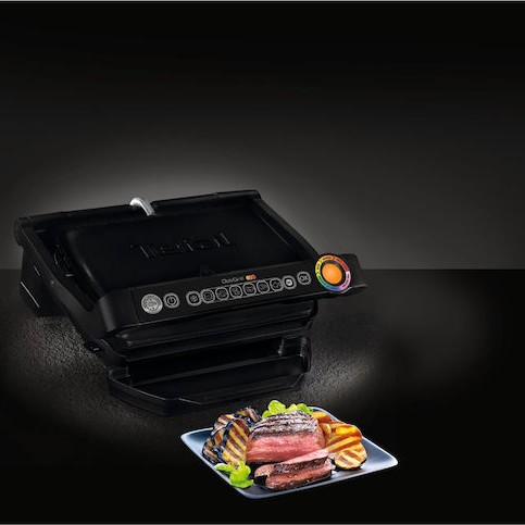 Tefal Optigrill Επιτραπέζια Ηλεκτρική Ψησταριά Σχάρας 2000W με Καπάκι και Ρυθμιζόμενο Θερμοστάστη 30x22.9εκ.