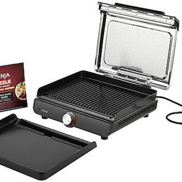 Ninja Επιτραπέζια Ηλεκτρική Ψησταριά Λείας και Αυλακωτής Πλάκας 1450W με Καπάκι και Ρυθμιζόμενο Θερμοστάστη 37x28εκ.