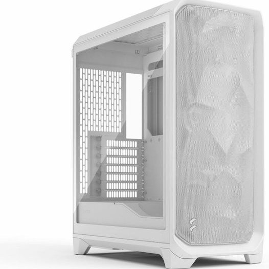 Fractal Design Meshify 3 TG Clear Tint Gaming Midi Tower Κουτί Υπολογιστή με Πλαϊνό Παράθυρο Λευκό