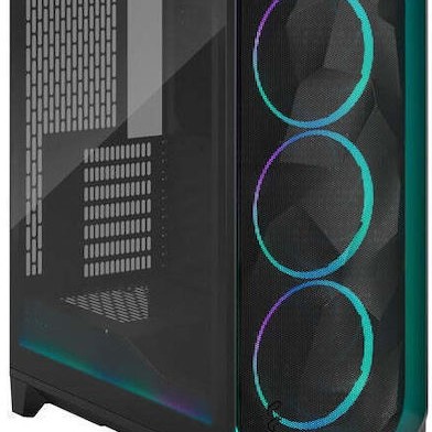 Fractal Design Meshify 3 RGB TG Light Tint Gaming Midi Tower Κουτί Υπολογιστή με Πλαϊνό Παράθυρο Μαύρο