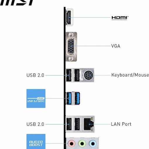 MSI PRO H610M-E Motherboard Micro ATX με Intel 1700 Socket 7D48-019R