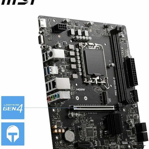 MSI PRO H610M-E Motherboard Micro ATX με Intel 1700 Socket 7D48-019R