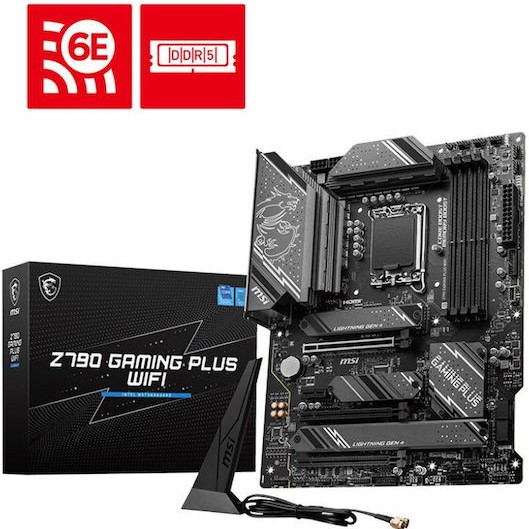 MSI Z790 Gaming Plus Wi-Fi Motherboard ATX με Intel 1700 Socket 7E06-026R 801-7E06-023